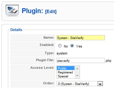 Site Verification Plugin Site Verification Plugin